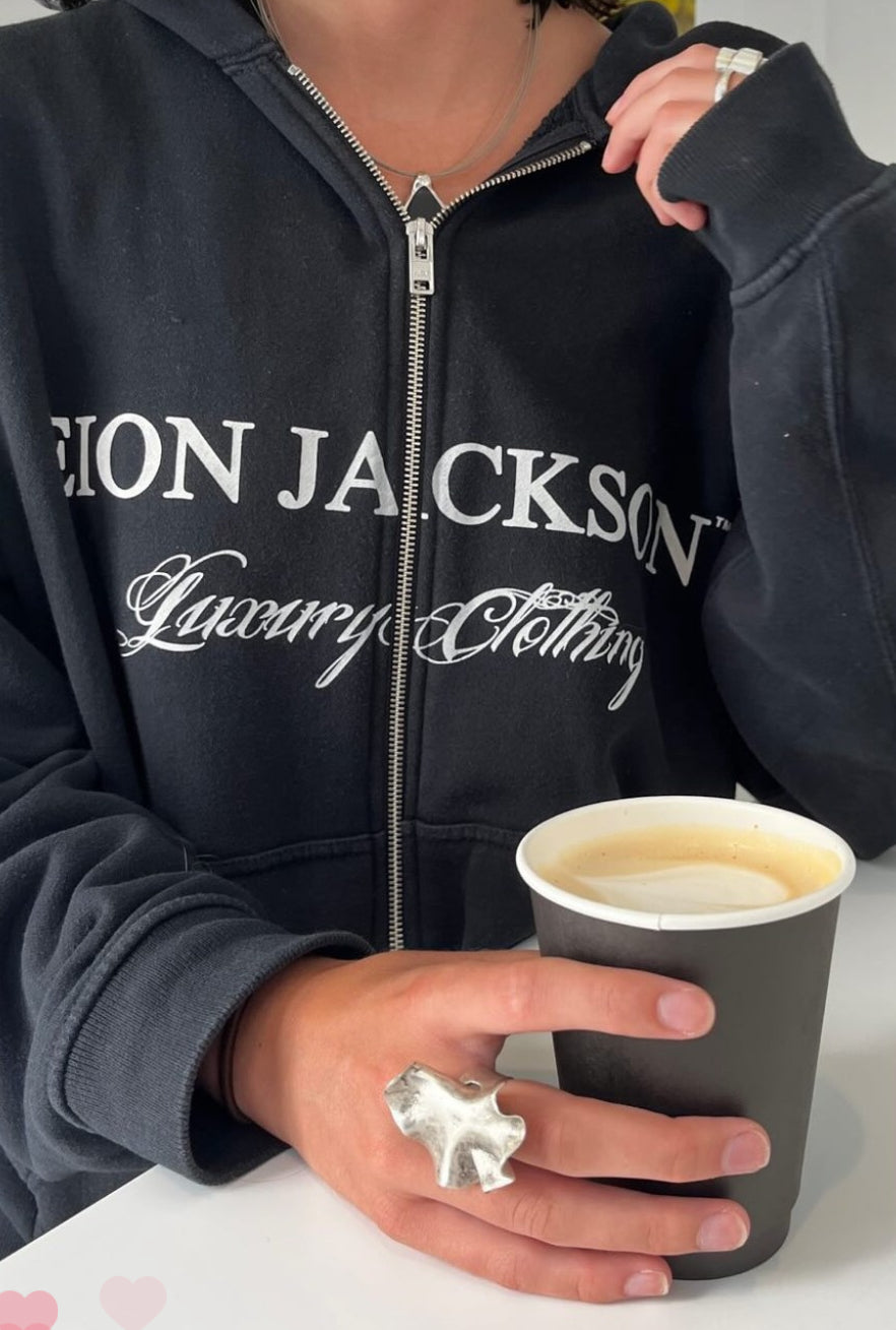 EION JACKSON® LUXURY ZIP-UP HOODIE [BLACK]